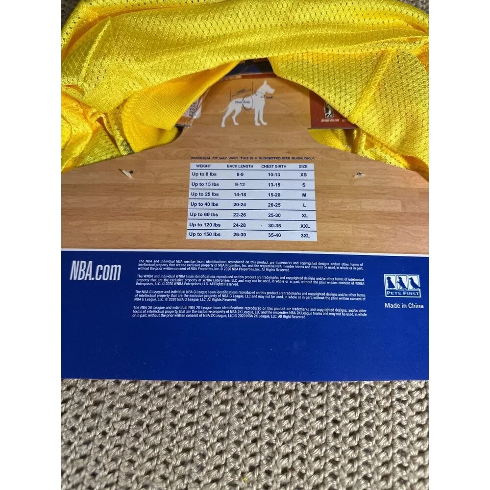 NBA Licensed Yellow Jazz 01 Pet Mesh Jersey Shirt Dog XL